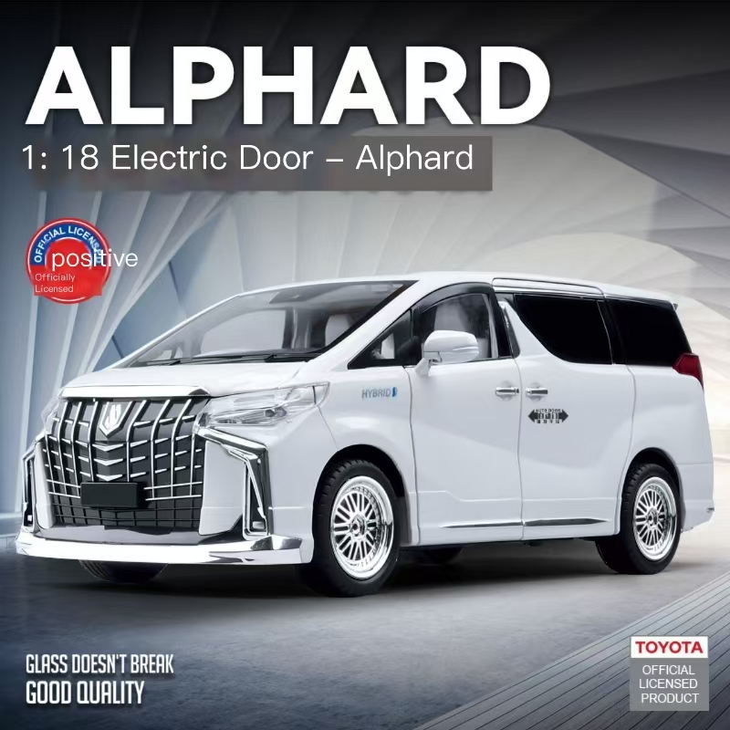 DL 1:18 Toyota Alphard โลหะของเล่นรถDiecastรถสําหรับชายเด็กจําลองเสียงแสงของขวัญงานอดิเรกคอลเลกชัน