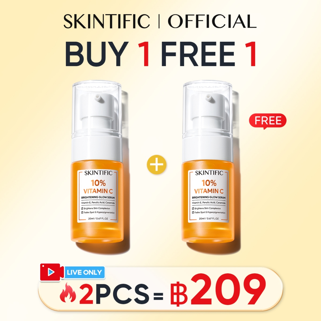 BUY 1 FREE 1 SKINTIFIC 10 % Vitamin C Brightening Glow Serum 10% วิตามินซี ไบร์ทเทนนิ่ง โกลว์ เซรั่ม