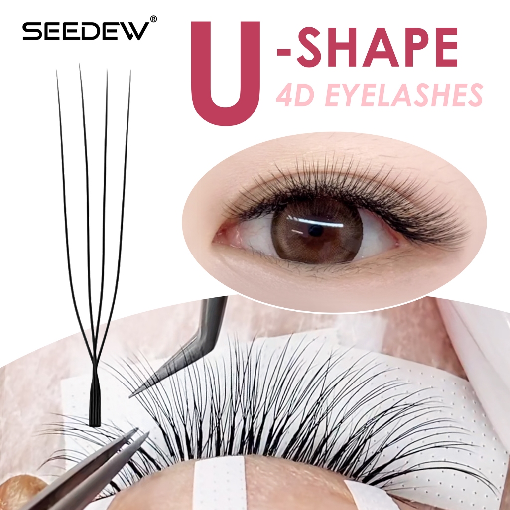 SEEDEW U-Shaped 4D Eyelashes Extensions ธรรมชาตินุ่ม 4D U Lashes Premium Mink ขนตาปลอม