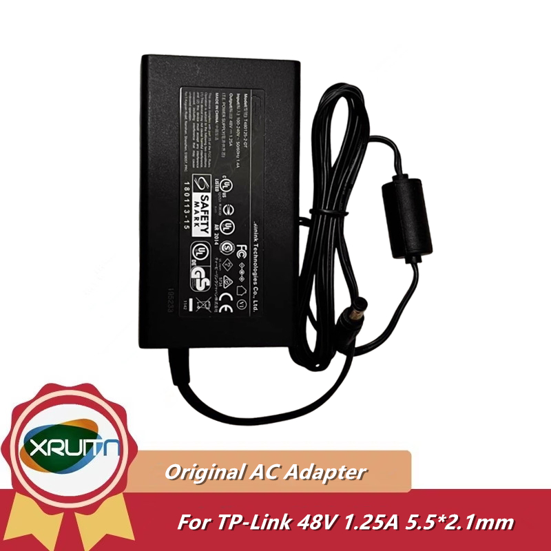 อะแดปเตอร์ AC/DC ขนาด 5.5x2.1 มม. ของแท้ T480125-2-DT Charger สําหรับ TP-Link ITE พาวเวอร์ซัพพลาย 60