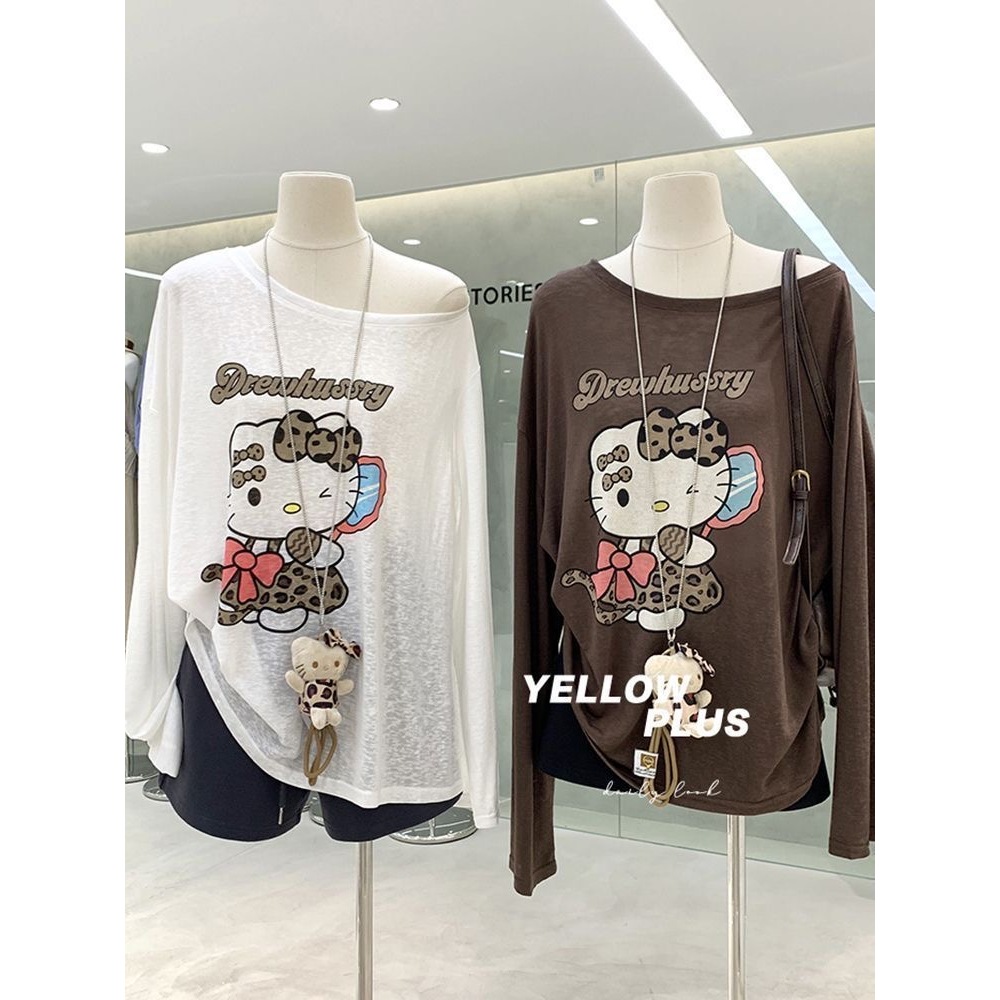 เสื้อยืดแขนยาวเปิดไหล่สำหรับผู้หญิง ออกแบบให้สวมใส่ง่ายและสบาย