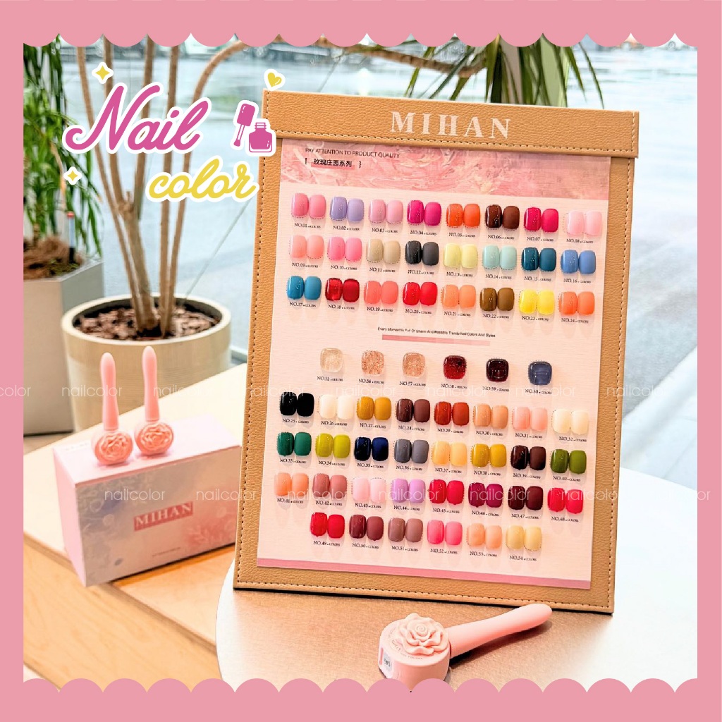 MIHAN ชุดแต่งเล็บกาวยาทาเล็บ 60 สี (ฟรีนาฬิกา Swatch+base+top) กาวยาทาเล็บมาการอง สีบริสุทธิ์ 54+6 กลิตเตอร์