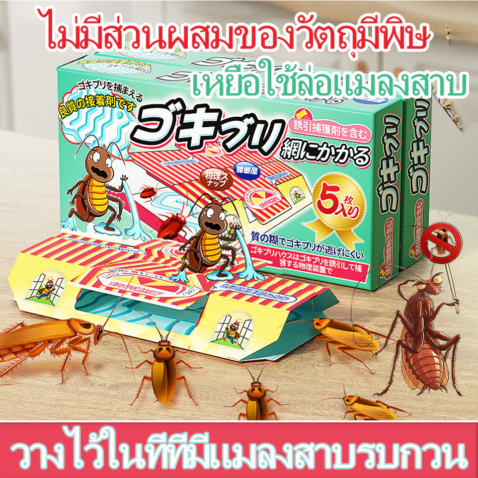 บ้านแมลงสาบ บ้านแมลงสาบ กําจัดแมลงสาบ กับดักกาวแมลงสาบ ฆ่าแมลงสาบ บ้านแมลงสาบ และ กับดักจิ้งจก ยาแมลงสาบ 5ชิ้น