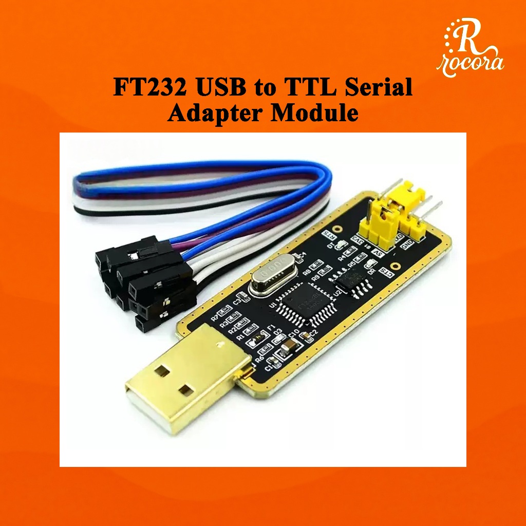 โมดูลแปลงสัญญาณ FT232 USB เป็น TTL ชิป FT232BL/RL สีทอง สำหรับดาวน์โหลดเฟิร์มแวร์ โปรแกรมมิ่ง บอร์ดพัฒนา