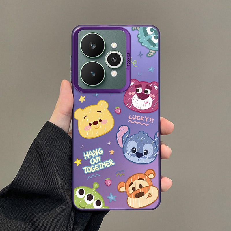 Realme 15 Pro 15 5G 15T Winnie the Pooh Case Color Silver Cover Stylish Stitch Mix Cartoon Casing