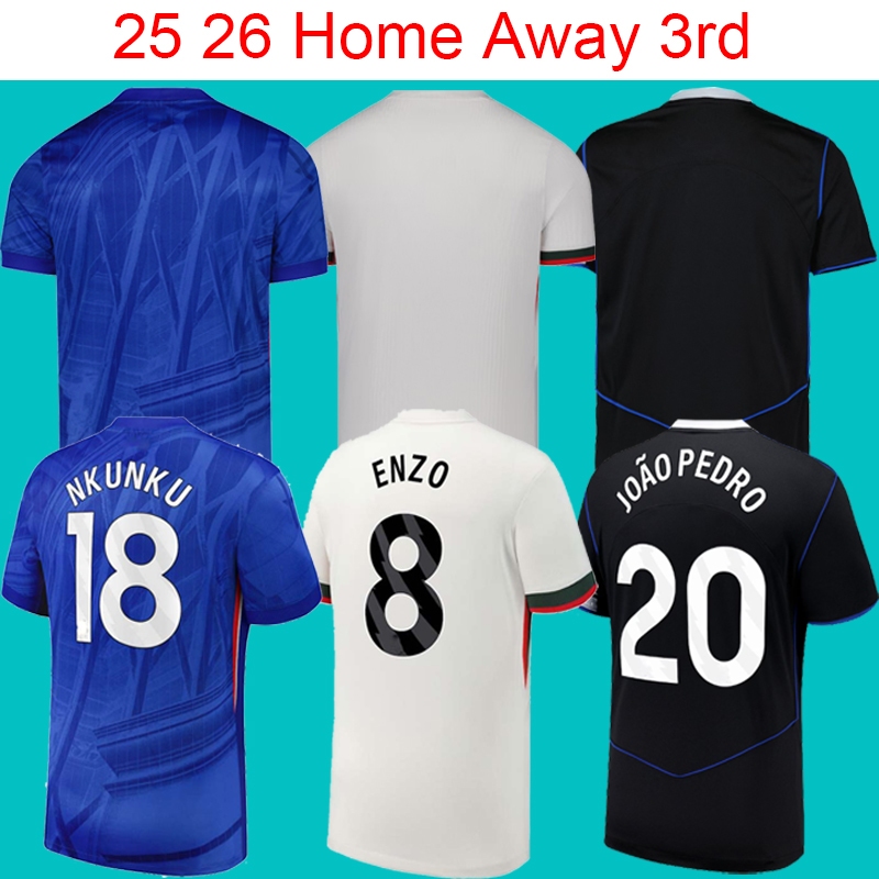 2025 2026 เชลซี Neto Enzo Palmer Nkunku Joao Pero James Estevao Home Away 3rd Mens Jersey