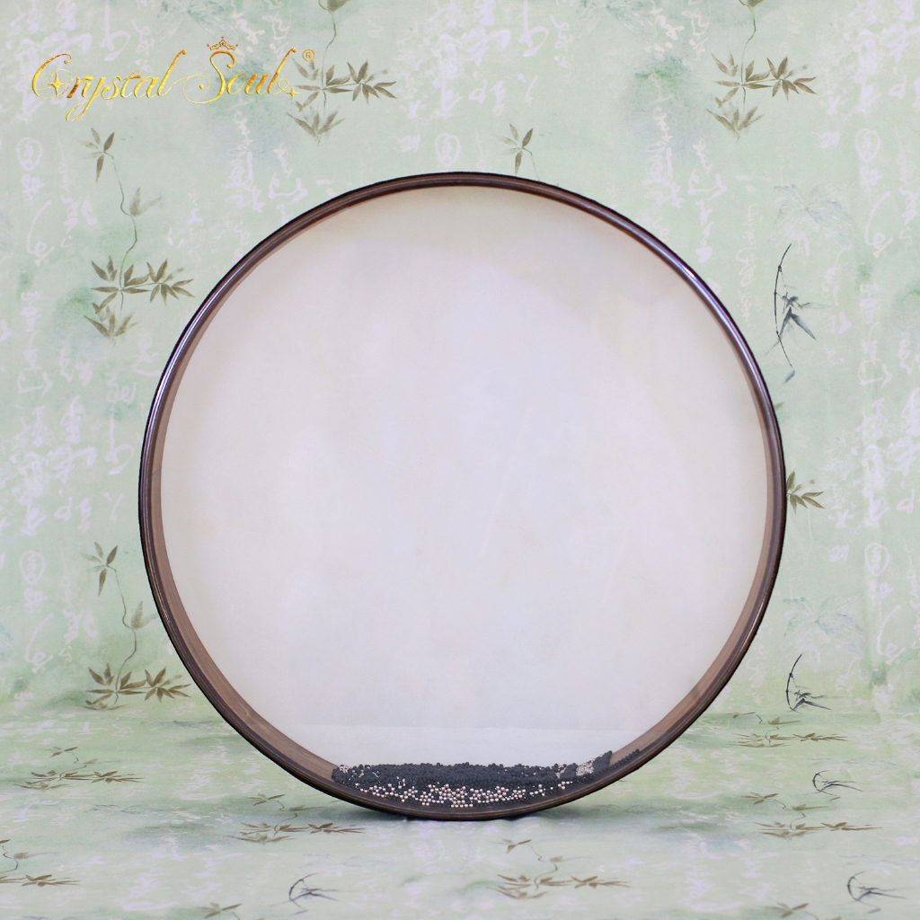 Crystal Soul Ocean Wave Drum with Filled Steel Balls Leather Customizable for Sound Healing Meditation