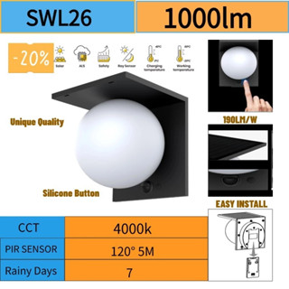 [จากไทย] ติดผนัง led รุ่นใหม่ โคมไฟโซล่าเซลล์ Solar light SW…