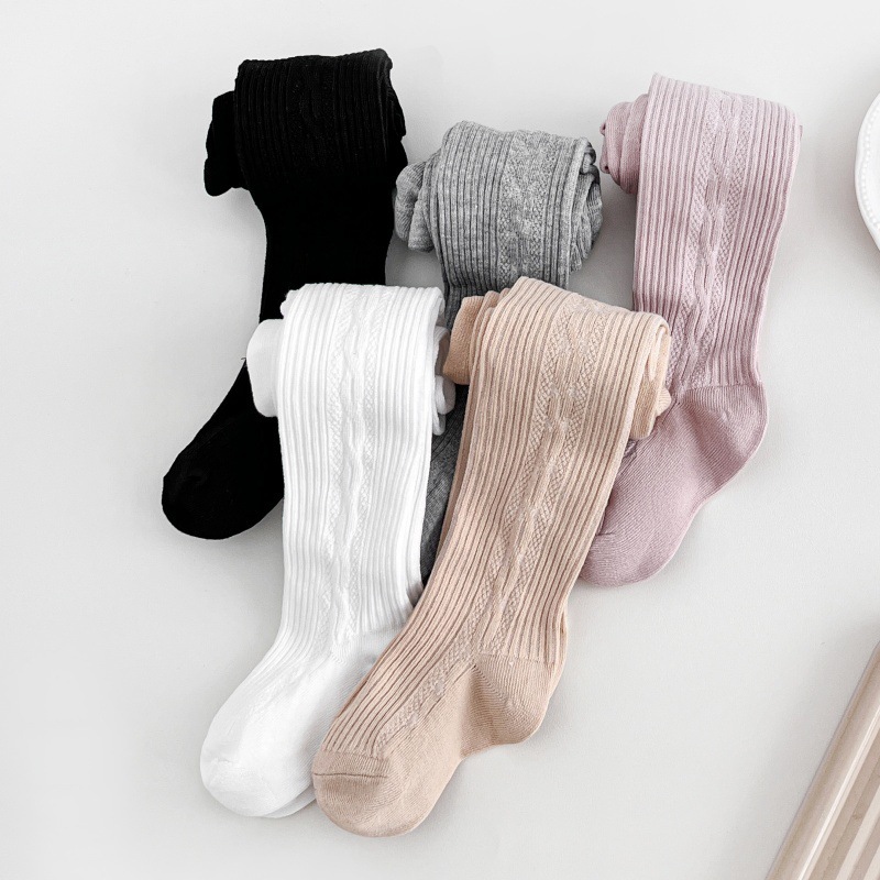 กางเกงในแบบถักหนานุ่มสีทึบ สำหรับเด็กหญิง ฤดูใบไม้ร่วง อายุ 0-10 ปี