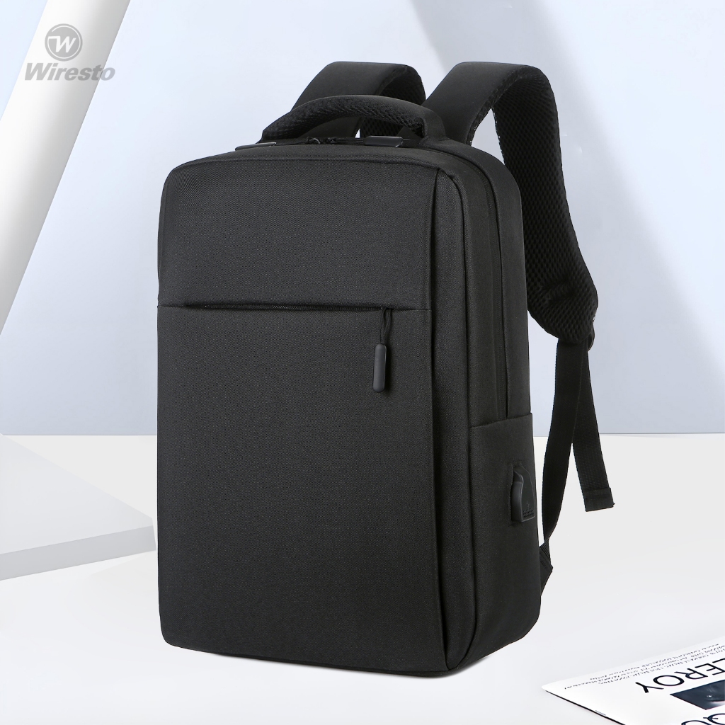 WIRESTO Men Laptop Backpack Travel Backpack Business Bags College Backpack USB Charging Casual Shoulder Bag Anti Theft Back Pack School Bag Camping Bag