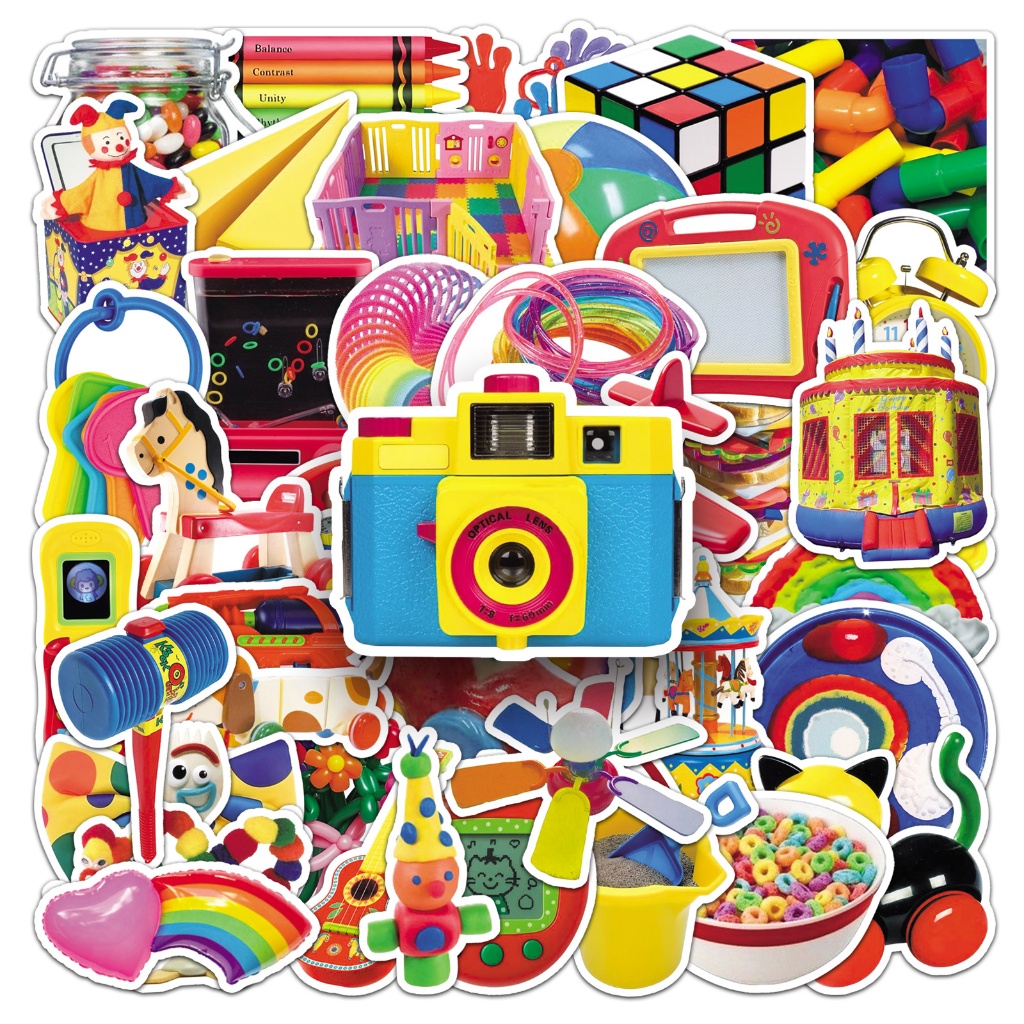 50 ชิ้น Childlike Delight สติกเกอร์กันน้ําสําหรับ Tumbler แล็ปท็อปเคสโทรศัพท์รถสติกเกอร์ Graffiti Creative DIY