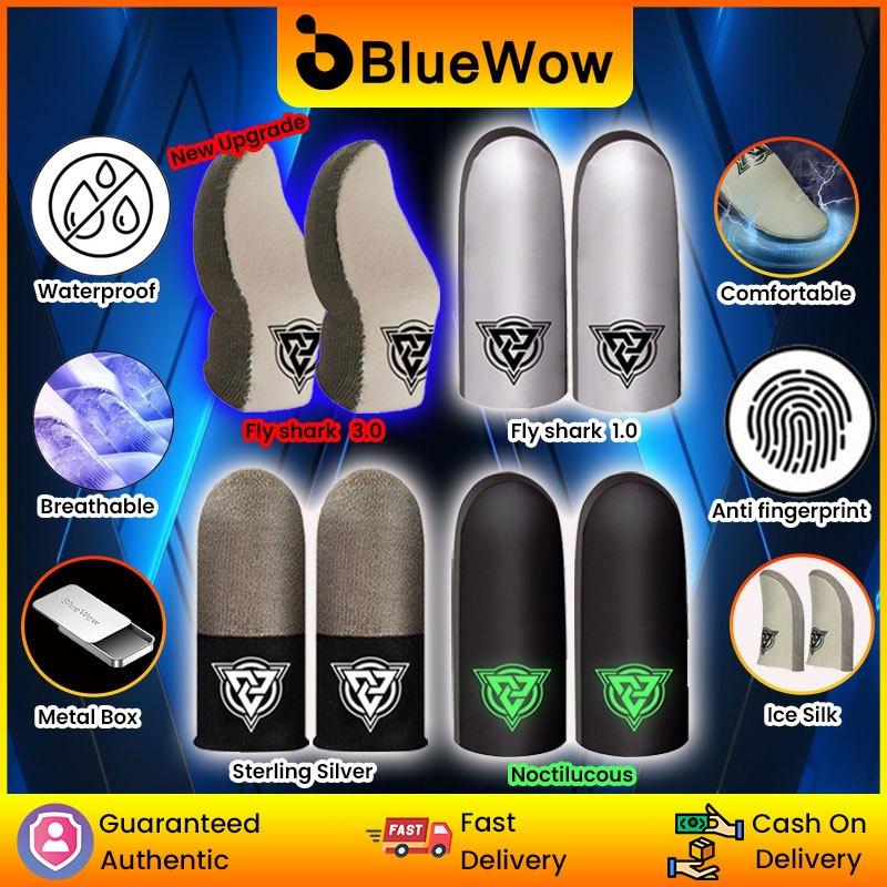 Fly SharkBlueWowปลอกนิ้วสําหรับเล่นเกมสําหรับPUBGเกมมือถือถุงมือนิ้วบางเฉียบและทนทานสําหรับเล่นเกม
