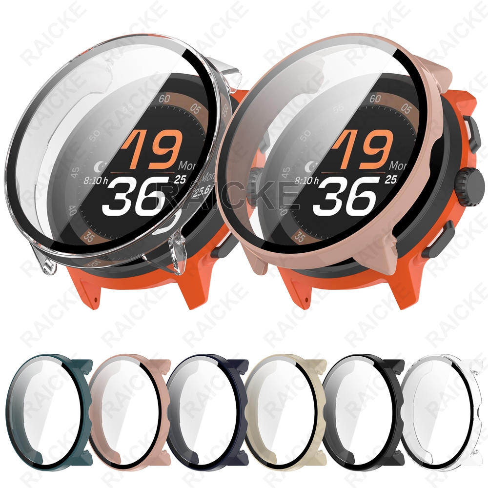 เคสแข็งพร้อมฟิล์มกระจกนิรภัยปกป้องหน้าจอเชลล์คลุมทั้งหมดสําหรับ SUUNTO RUN / RACE 2