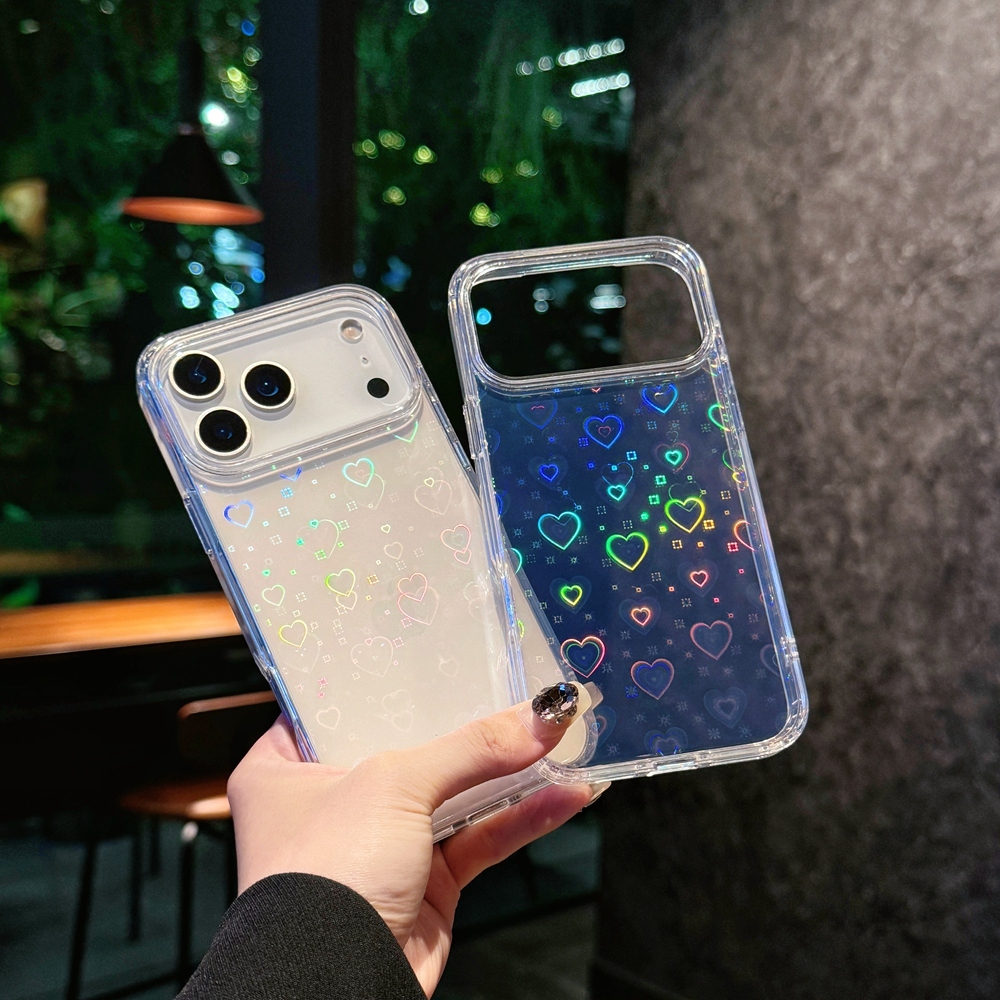 Love รูปแบบเคสโทรศัพท์ใสสําหรับ iPhone 17 16 14 15 Plus 13 12 Pro Max 11 16e 17e Air PC + TPU พร้อมเชือกเส้นเล็กรู ราคา ถูกที่สุด ดีลบีเคเค