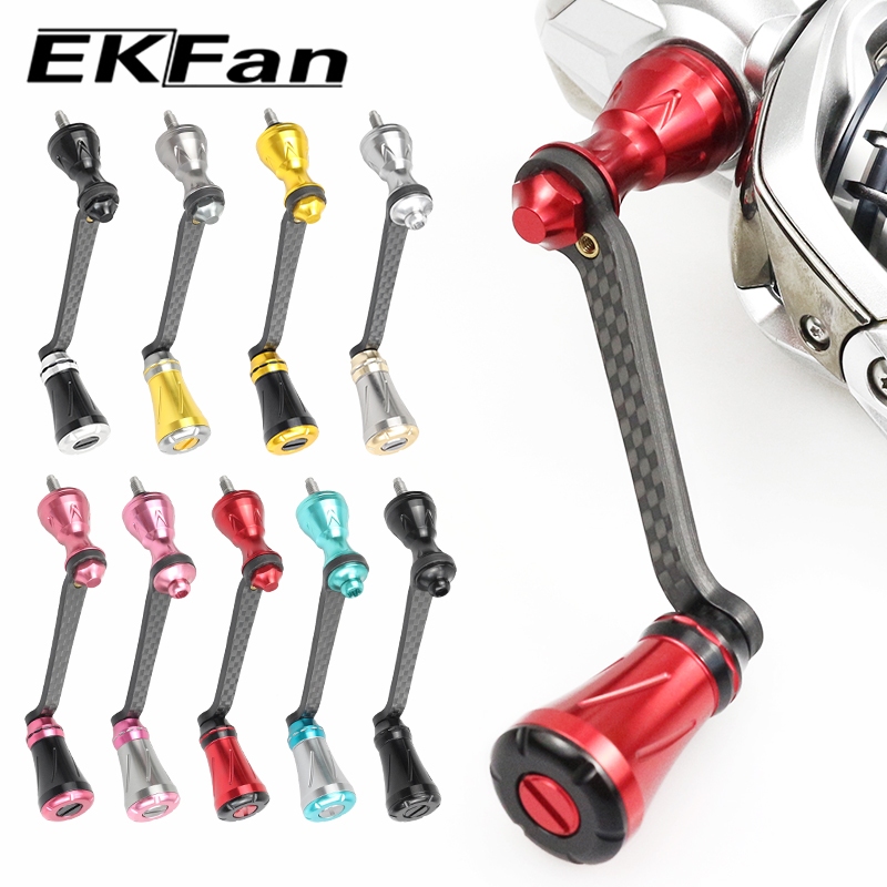 Ekfan วัสดุคาร์บอนไฟเบอร์ ด้ามจับรอกตกปลาแบบหมุนได้สําหรับอะไหล่ล่อรอก shimano