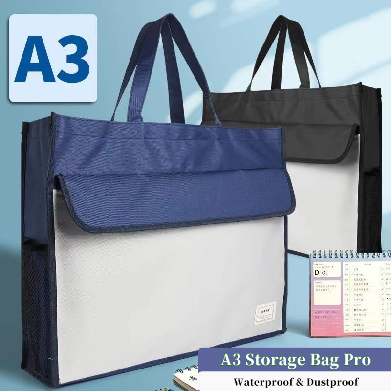 【กระเป๋าเก็บผ้าใบ A3】กระเป๋าจัดระเบียบพับได้สําหรับศิลปิน | กระเป๋าเก็บงานศิลปะและเอกสาร