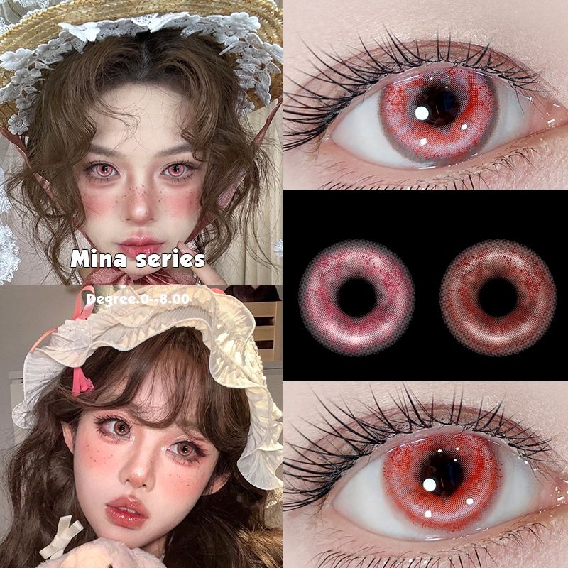 ยี่เหม่ยซี คอสเพลย์คอนแทคเลนส์ที่มีเกรดฮาโลวีนคอนแทคเลนส์สีแดง14.5มมใช้รายปี