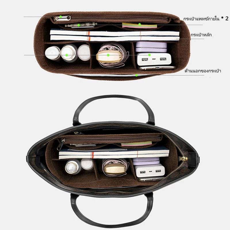 พร้อมส่งในไทย กระเป๋าออแกไนเซอร์ แบบพกพา สําหรับเดินทาง ความจุสูง Felt Bag Organizer thumbnail 5