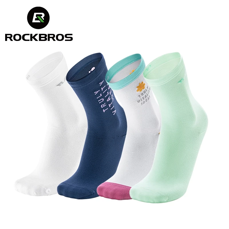 【TH Delivery】ROCKBROS TVI ผู้หญิงขี่จักรยานถุงเท้าสบายยืดหยุ่นสูงระบายอากาศดูดซับเหงื่อทนทานหญิงถุงเท้าฟุตบอลบาสเกตบอลกีฬากลางแจ้งถุ