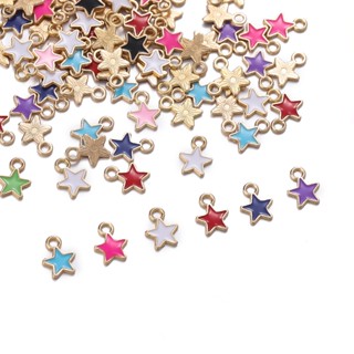 จี้ดาวห้าแฉก 50 ชิ้น ขนาด 6.5*8.5 มม. ผลิตจากโลหะผสมน้ํามัน …