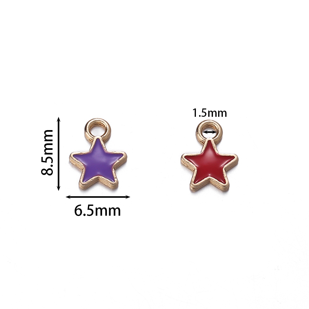 จี้ดาวห้าแฉก 50 ชิ้น ขนาด 6.5*8.5 มม. ผลิตจากโลหะผสมน้ํามัน สําหรับทำสร้อยข้อมือและสร้อยคอมืองาน DIY - รูปที่ 7