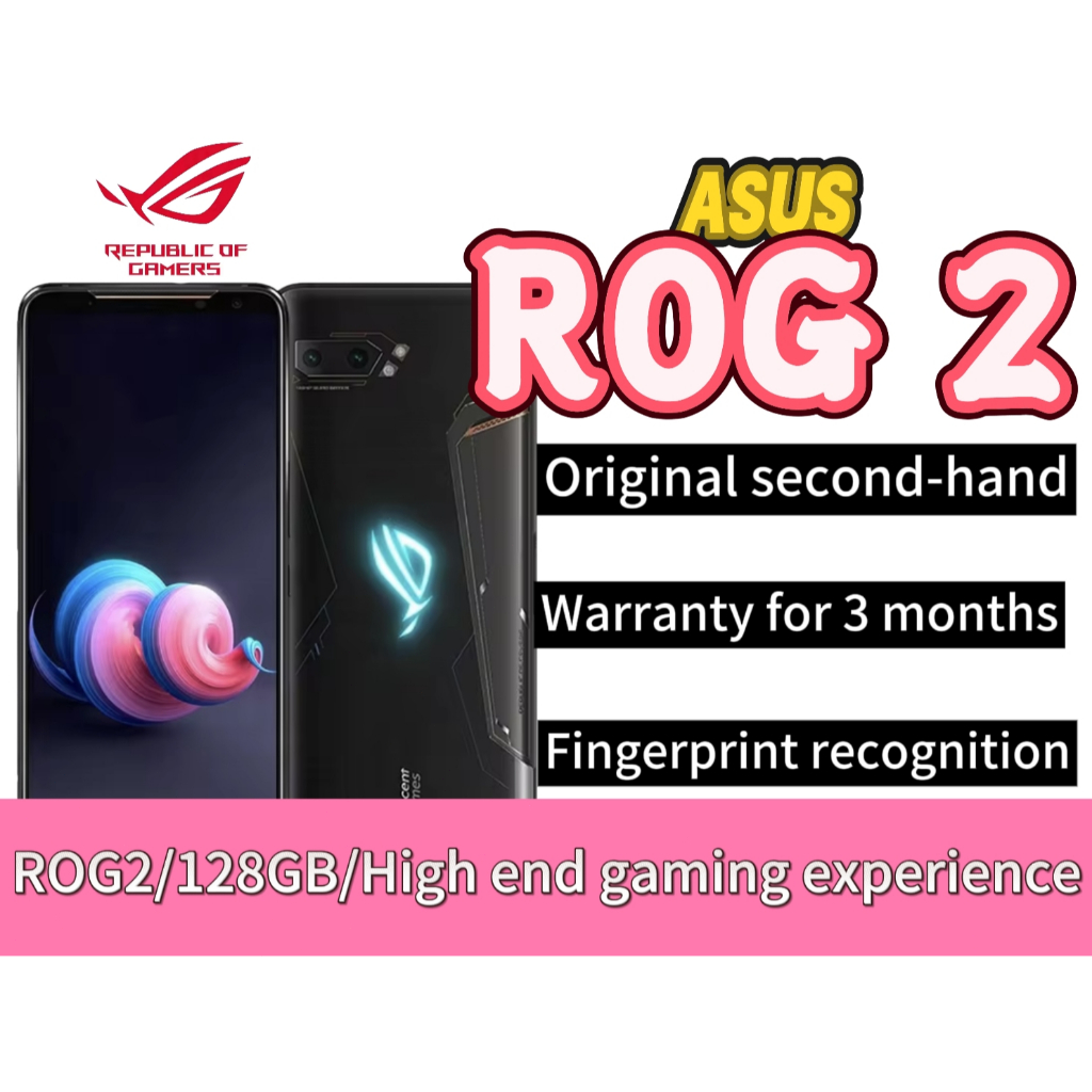 Global ROM Rog Phone 2 Rog2 Gaming Phone โทรศัพท์มือถือ 4G สมาร์ทโฟนมือสองใหม่ 95%