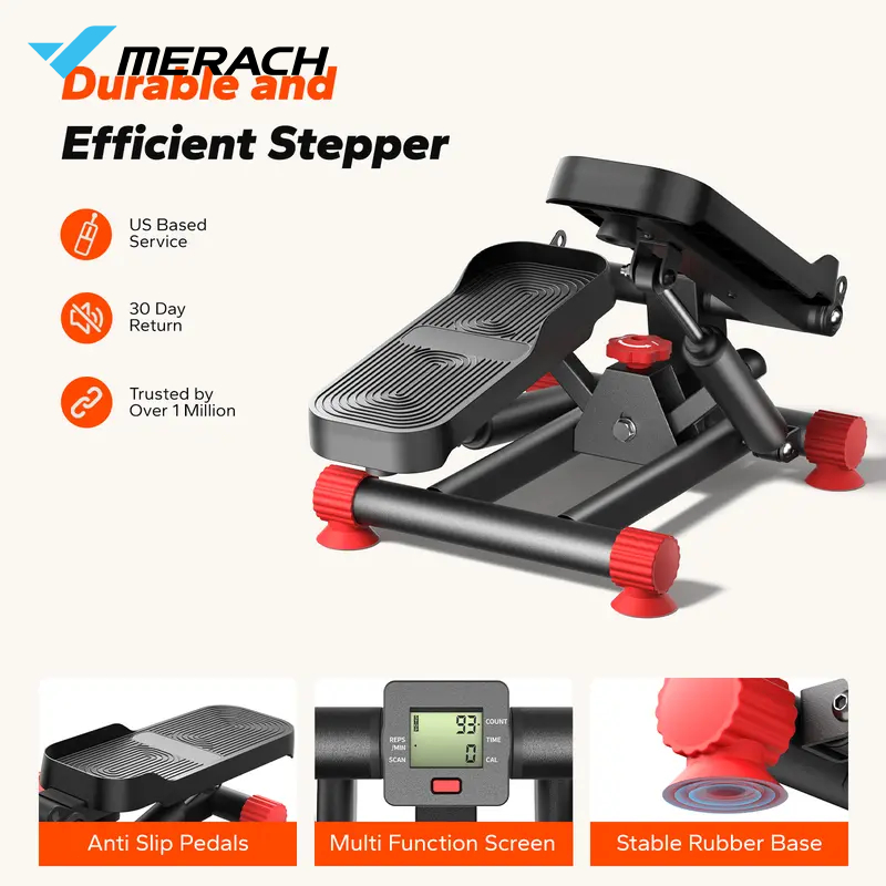 MERACH เครื่องออกกำลังกายสุดฮิต สเต็ปเปอร์ V-shape stepper ออกกำลังกายขา สะโพก แถมสายยางยืด