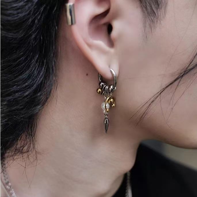 ต่างหูมุกแท้พรีเมี่ยมต่างหูฮิปฮอปสำหรับผู้ชายและผู้หญิงสวมใส่เครื่องประดับแฟชั่น