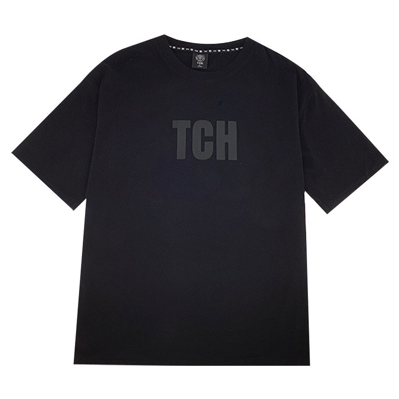 TCH เสื้อยืดหรูหราสำหรับผู้หญิง แขนสั้น พิมพ์ลายรอบคอมีสไตล์ ใส่ได้ทุกวัน