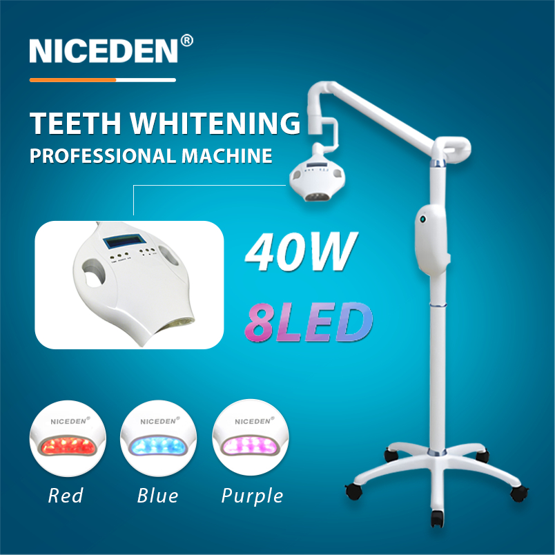 Niceden 8 ไฟ led ทันตกรรมฟันไวท ์ เทนนิ ่ งโคมไฟเครื ่ องฟอกพร ้ อมขาตั ้ ง มีให ้ เลือกหลายแบบ 220V