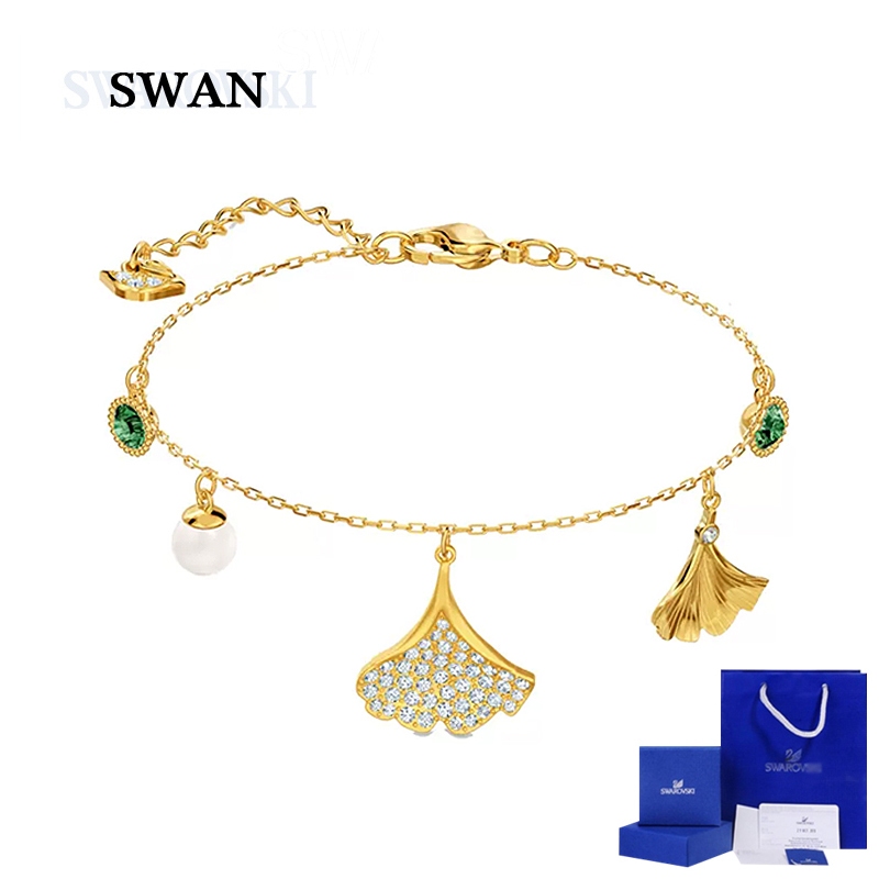 Swan STNNING Ginkgo Leaf Shape สร้อยข้อมือหญิง Niche Simple Jewelry