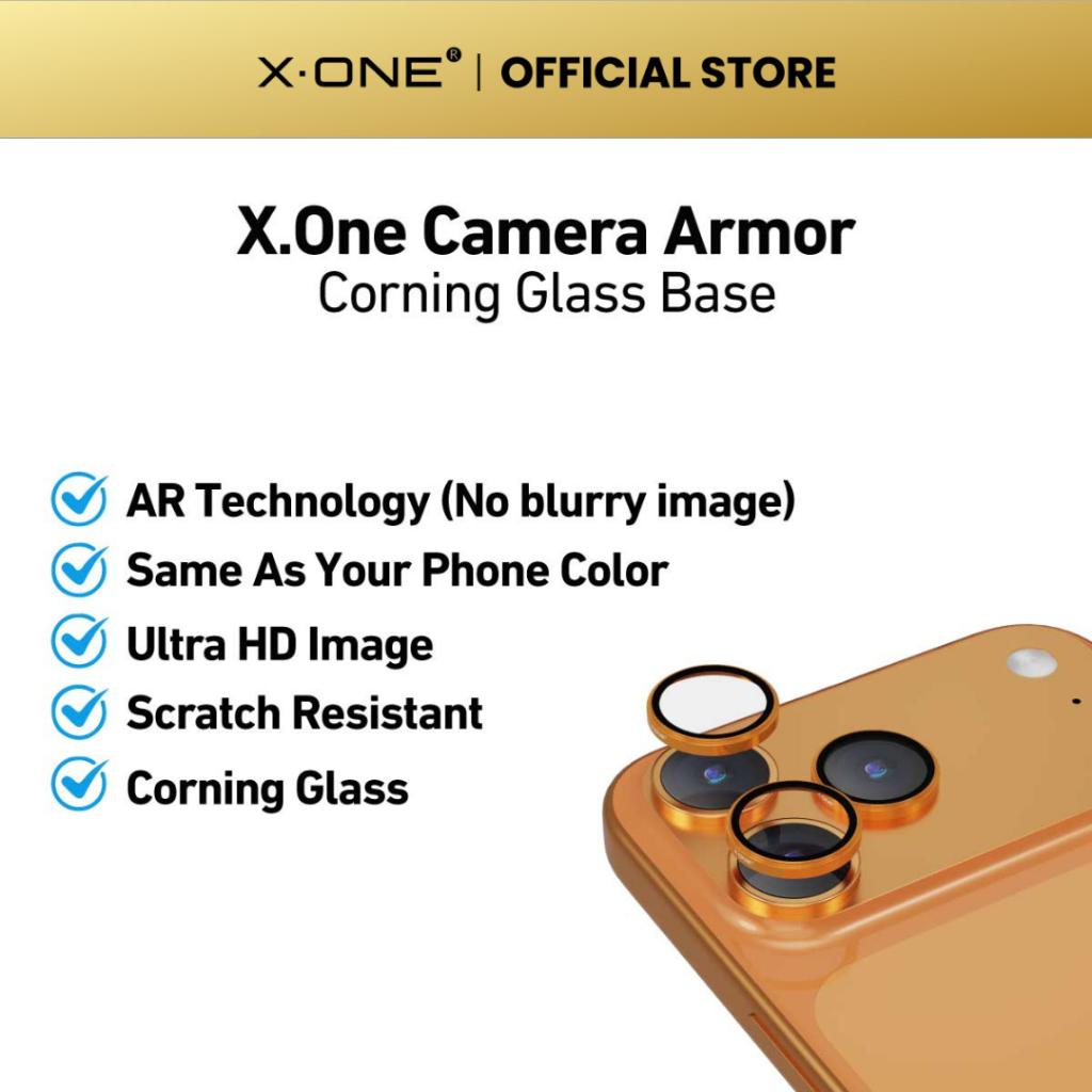 X.One Camera Armor for iPhone 17 Pro Max/Pro/Air/17 Corning Glass with Sapphire Coated Camera Lens Protector