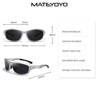 MATEYOYO กันแดดผู้ชาย TAC ขับรถโพลาไรซ์กีฬากลางแจ้ง UV400 แว่นตาน้ําหนักเบาแว่นตากันแดด Clean Vision ขี่จักรยานขี่แว่นตาวิ่ง