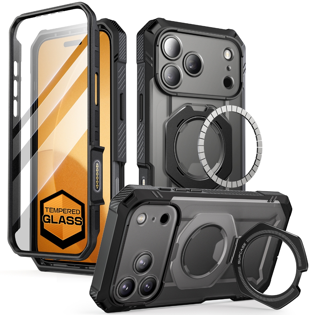 SUPCASE Unicorn Beetle Grip Pro สําหรับ iPhone 17 Pro/17 Pro Max กรณีกล้องควบคุม Capture ปุ่มในตัวกระจกป้องกันหน้าจอพร้อม Kickstand สนับสนุนฝาครอบชาร์จไร้สาย