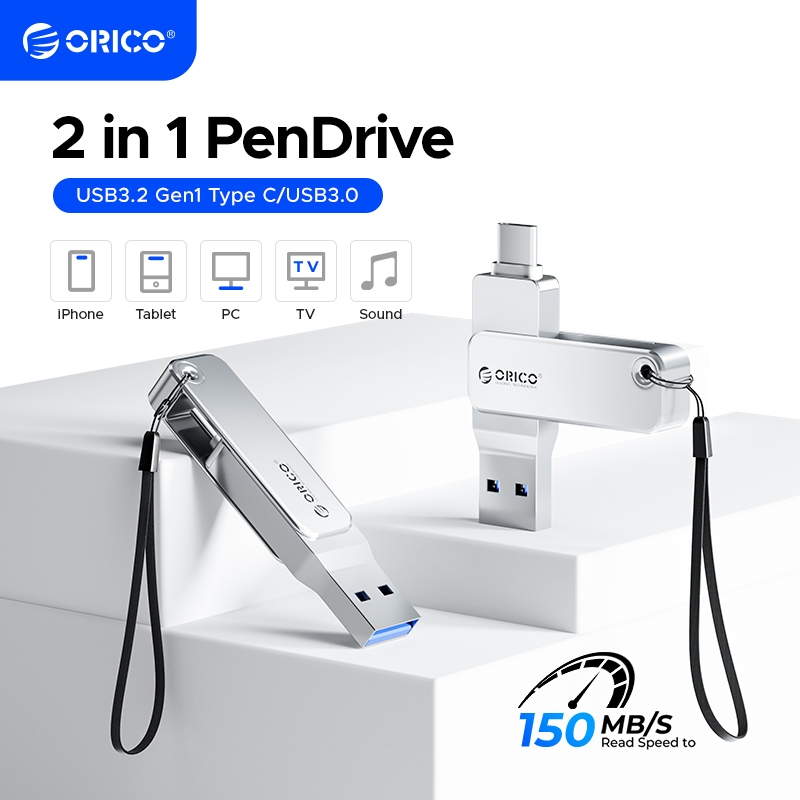 ORICO Type-C แฟลชไดรฟ์ OTG แฟลชไดรฟ์แบบพกพา 32GB/64GB/128GB/256GB ความเร็วสูง (EB05)