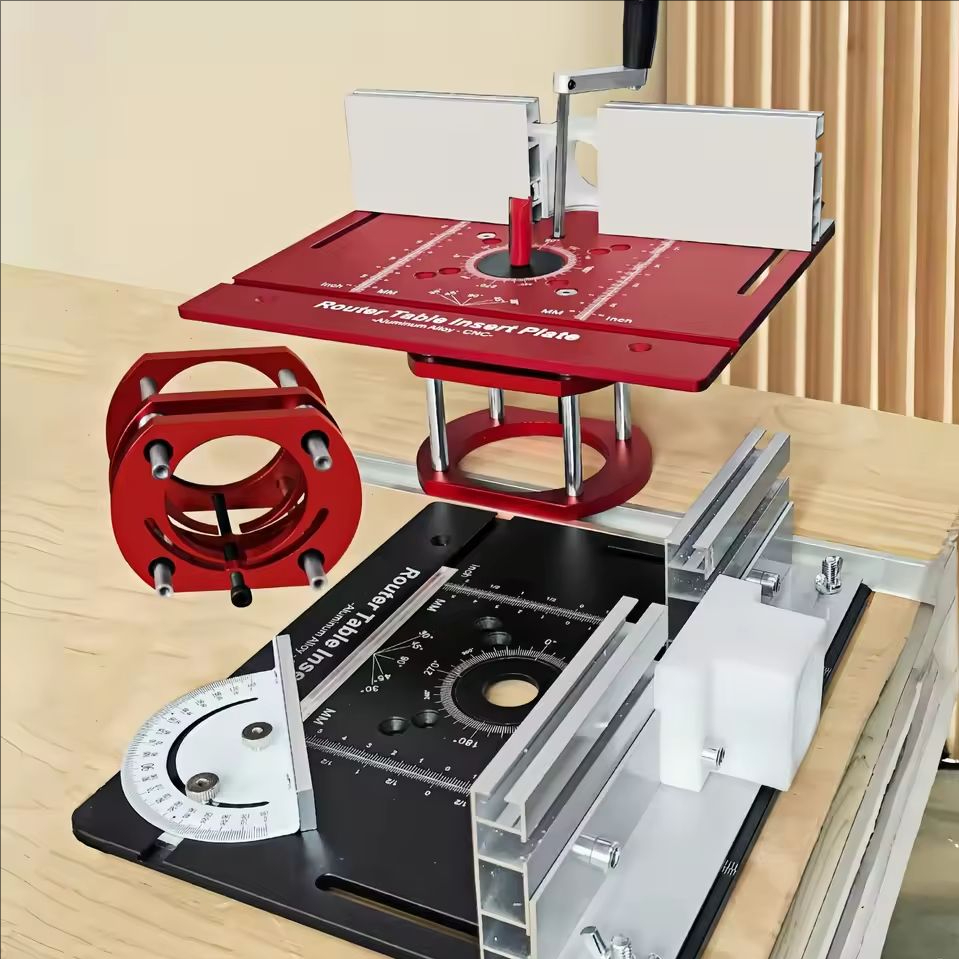 New Router Table Insert Plate Set, Router Lifts for Router Table Insert Plate for Woodworking Slotting Trimming Chamfering Table Engraving DIY Tools