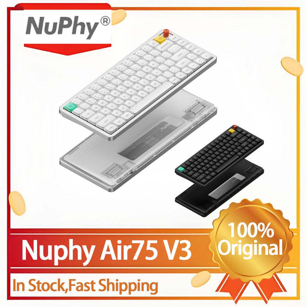NuPhy Air75 V3 คีย์บอร์ดแบบกลไกแกนสั้นพร้อมสามโหมดเข้ากันได้กับ Mac