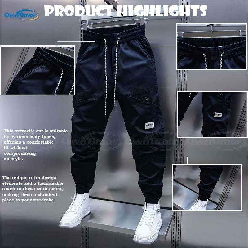 【Local Stock|50KG-150KG】กางเกง Cargo สำหรับผู้ชาย ไซส์ 2XL-8XL ทนทาน มีกระเป๋าutility พกพาได้สะดวก