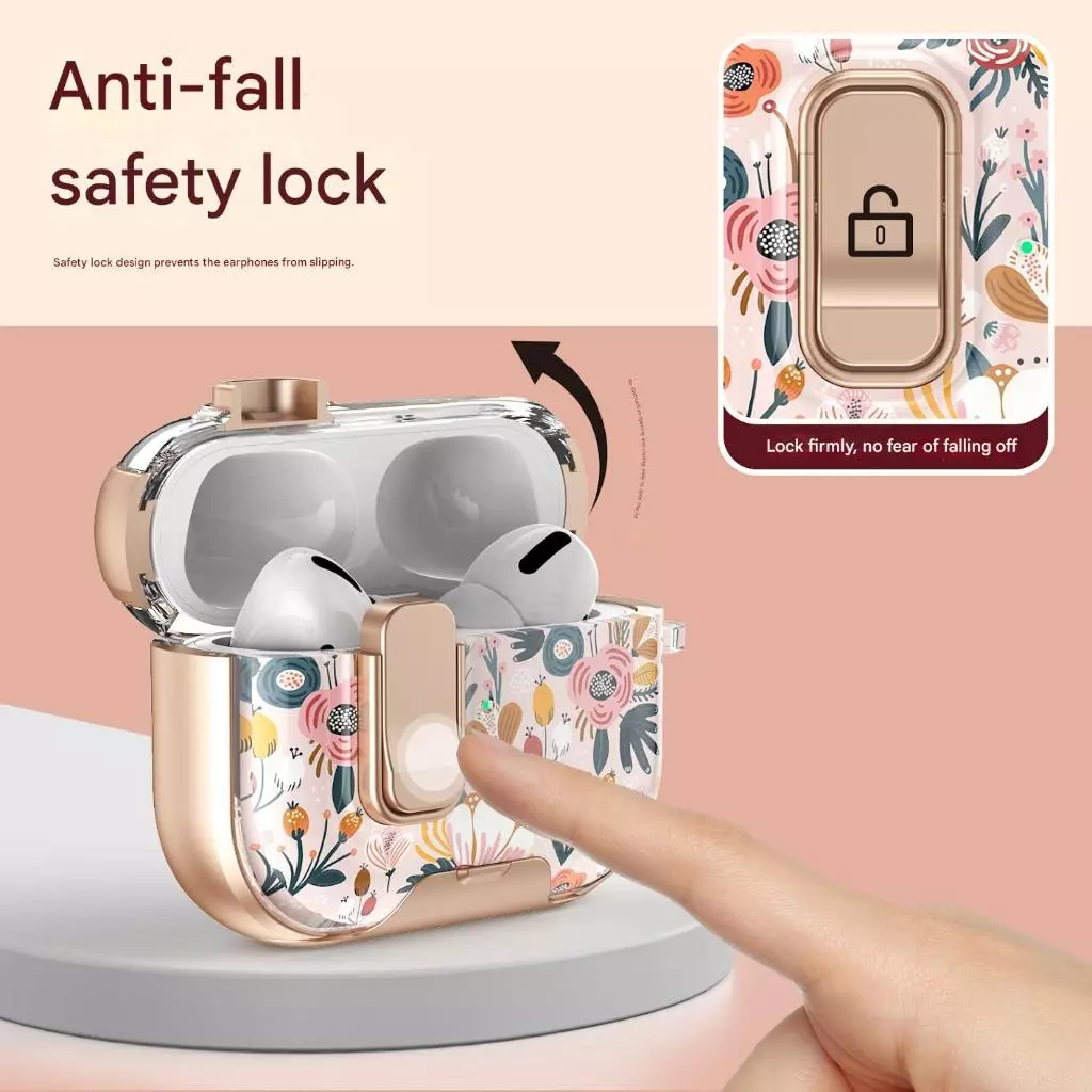 การป้องกันระดับพรีเมียมสําหรับ airpods 4/pro2 Skin w/Secure Latch & Kickstand แบบพับได้ - ภาพวาดสีสันสดใสที่มีชีวิตชีวา, MagSafe Wireless Charger Friendly
