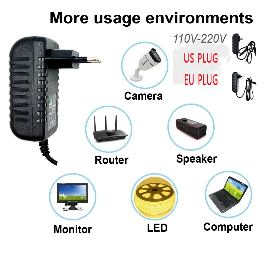อะแดปเตอร์ไฟ AC 100-240V Switch Power Adapter Charger US Plug/EU Plug Universal Adapter Converter