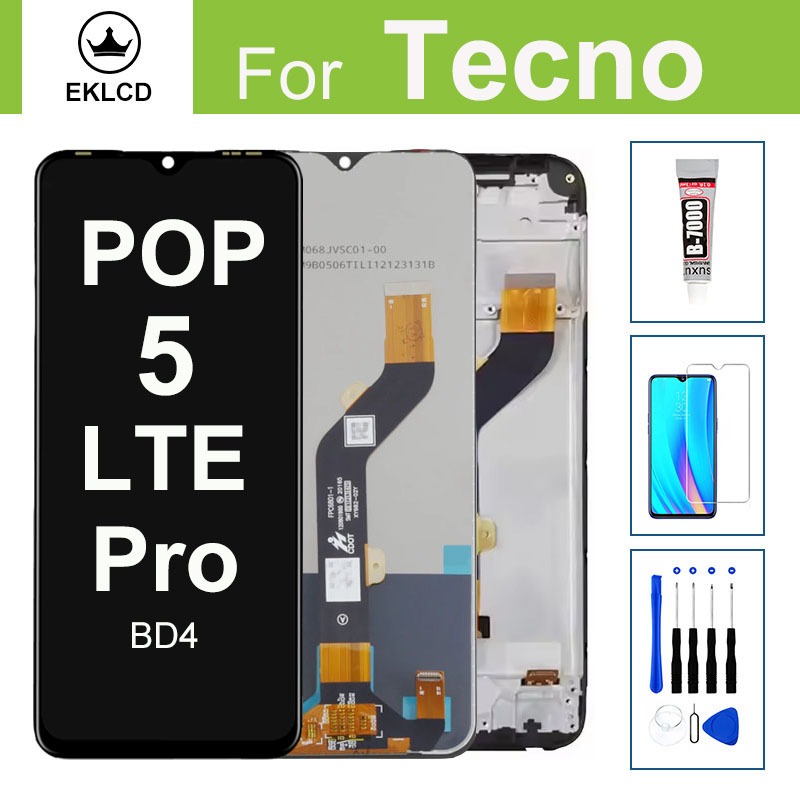 6.52 "จอแสดงผล LCD สําหรับ Tecno Pop 5 LTE Pro BD4 BD4i BD4a BD4j BD4h Touch Screen Digitizer Assemb