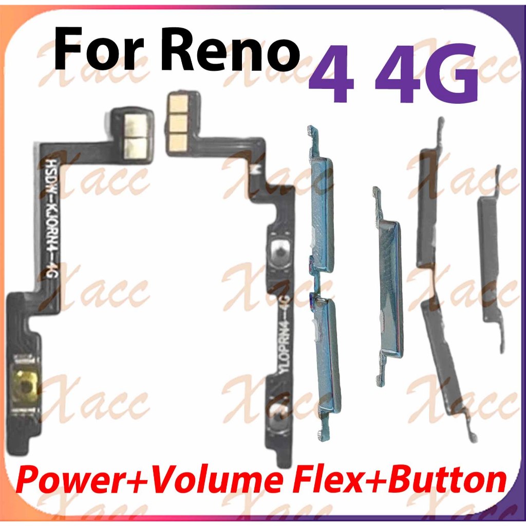 สําหรับ OPPO Reno 4 Reno4 4G CPH2113 ปุ่มปรับระดับเสียงริบบิ้น Flex Cable พร้อม ON OFF ด้านข้าง Key Output Repair Part