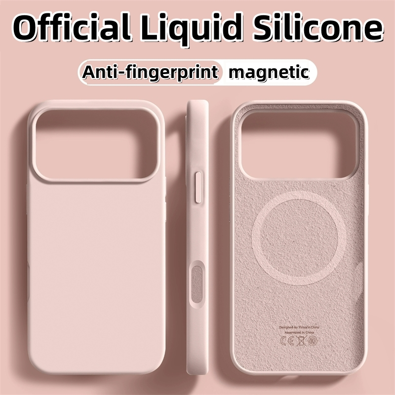 หรูหราอย่างเป็นทางการซิลิโคนเหลวซ่อนเคสโทรศัพท์แม่เหล็กสําหรับiPhone 17 Pro Max 16 15 14 13 12 Pro MaxกรณีกันกระแทกความงามปลอกiPhone 17 Air 16 15 14 plus Anti-Fingerprints
