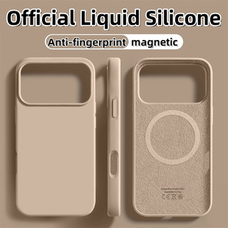 หรูหราอย่างเป็นทางการซิลิโคนเหลวซ่อนเคสโทรศัพท์แม่เหล็กสําหรับiPhone 12 13 14 15 16 17 Pro MaxกรณีกันกระแทกความงามปลอกiPhone 17 Air 16 15 14 plus Anti-Fingerprints