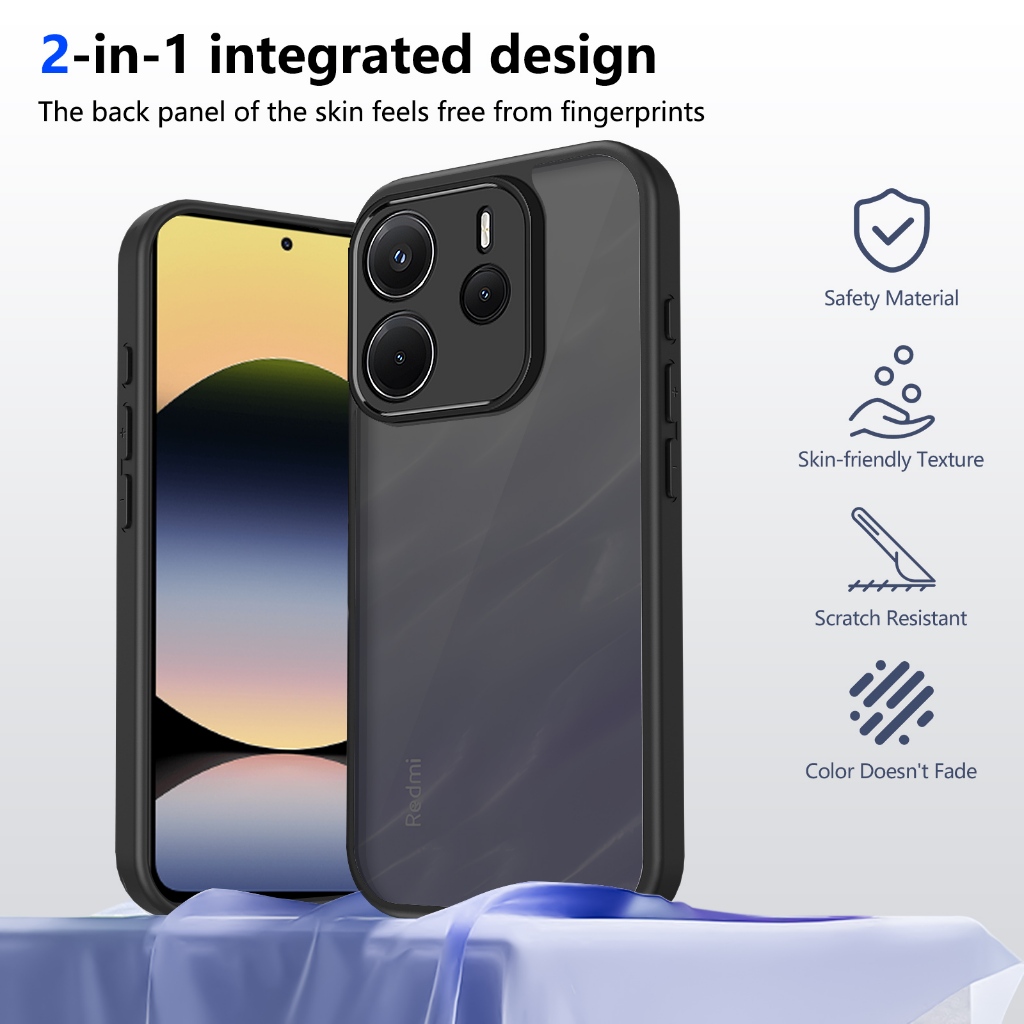 ปลอกสําหรับ Xiaomi Redmi หมายเหตุ 14 4G Note14 24117RN76G 24117RN76O 24117RN76E เคสโทรศัพท์ Frosted 