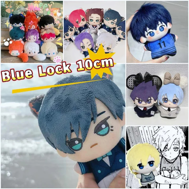 Anime Blue Lock ตุ๊กตาผ้ากํามะหยี่นุ่มน่ารัก Sishiro Nagi Isagi Yoichi ตุ๊กตาของเล่นแต่งตัว Plushies 10 ซม.