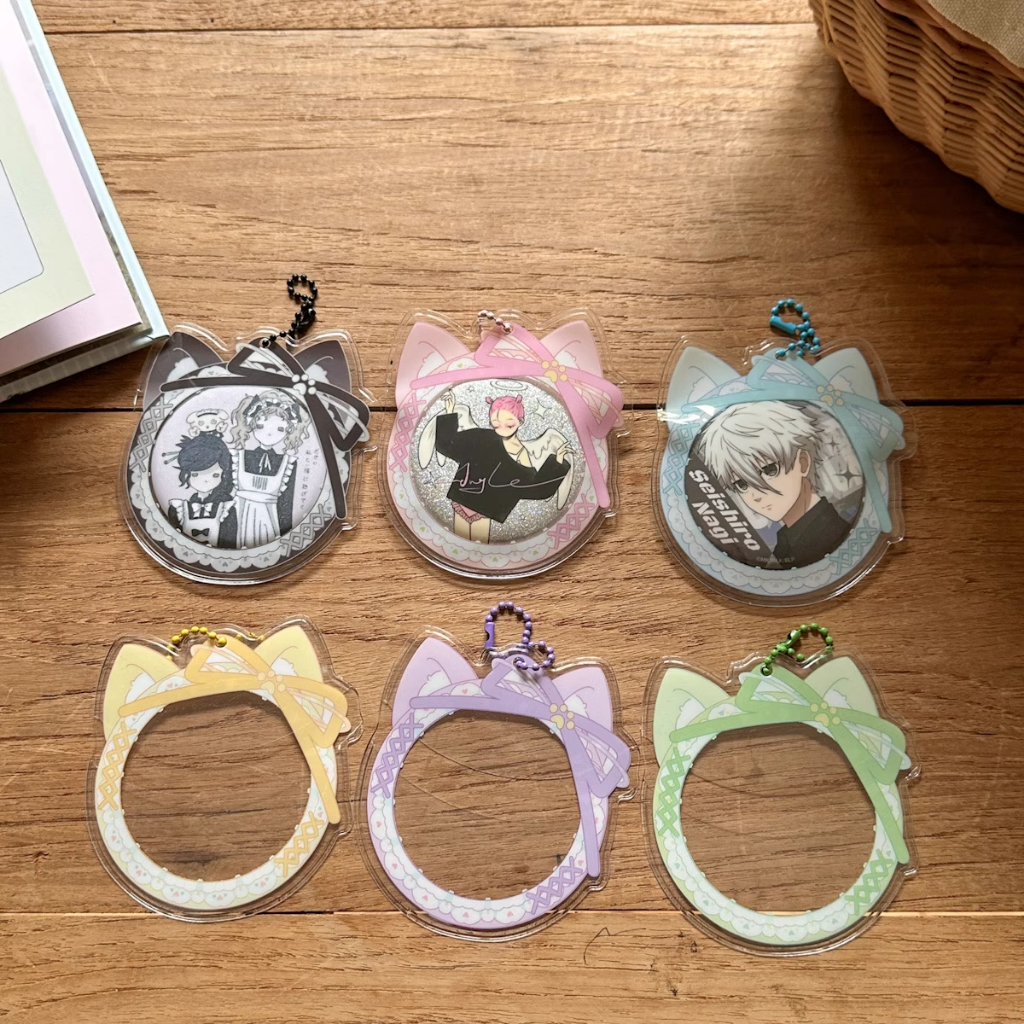 ตราฝาครอบป้องกันหูแมวเข็มกลัดกระเป๋าเก็บลูกไม้จี้หวาน ทําเอง น่ารัก อิน การ์ตูน