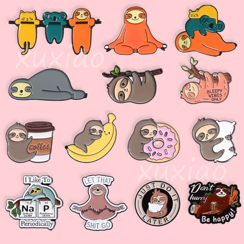 Sloth Series เข็มกลัดเคลือบ ของขวัญ สําหรับเพื่อน เสื้อผ้า กระเป๋านักเรียน