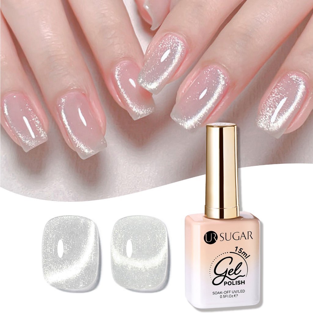 UR SUGAR 15 มล. ซูเปอร์ชายนน์ เจลตาแมว แม่เหล็กเจลเล็บ Sparking เงาเคลือบเงา UV Gel สําหรับเล็บออกแบบเล็บแม่เหล็ก