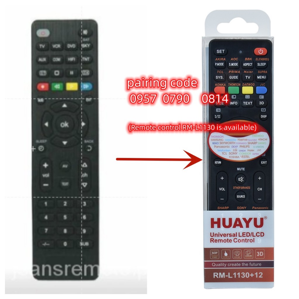 รีโมทคอนโทรล HUAYU RM-L1130+X MAX ใหม่ทั้งหมดเหมาะสําหรับ pan tone Samsung LG TCL LCD TV